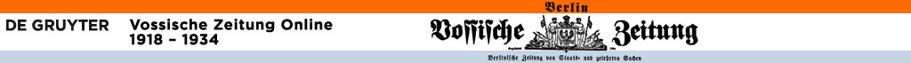 Vossische Zeitung Online. 1918 - 1934